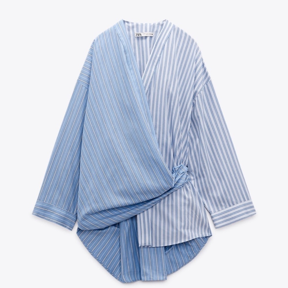 POPLIN WRAP SHIRT